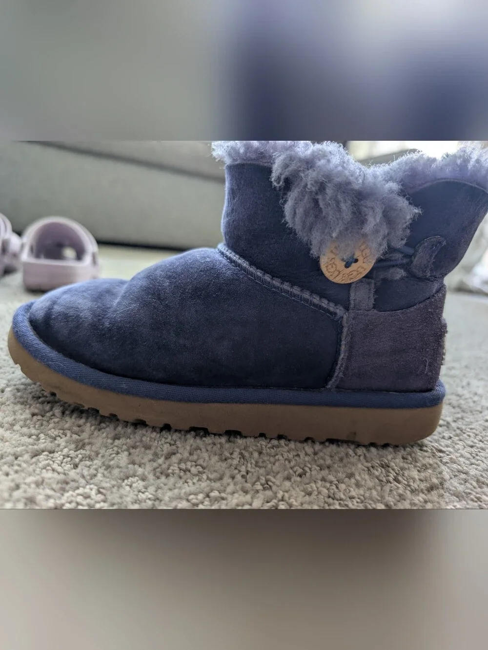 Uggs Suede Shearling-Lined Ankle Boots - Purple